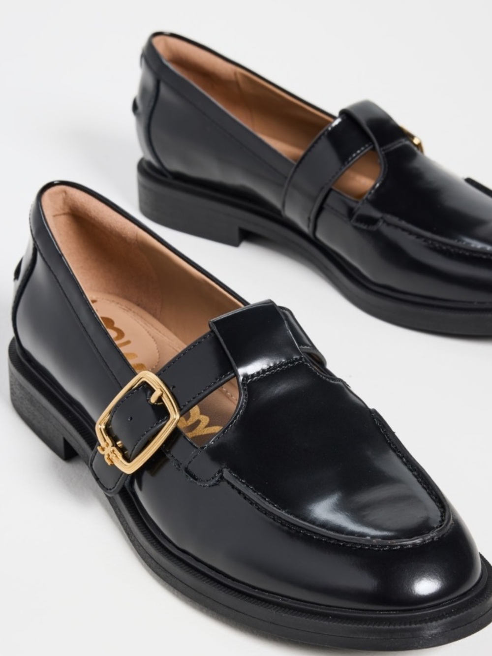 Sam Edelman Elaina T-Strap loafer Mary Jane buckle Black Size 11 NWOT